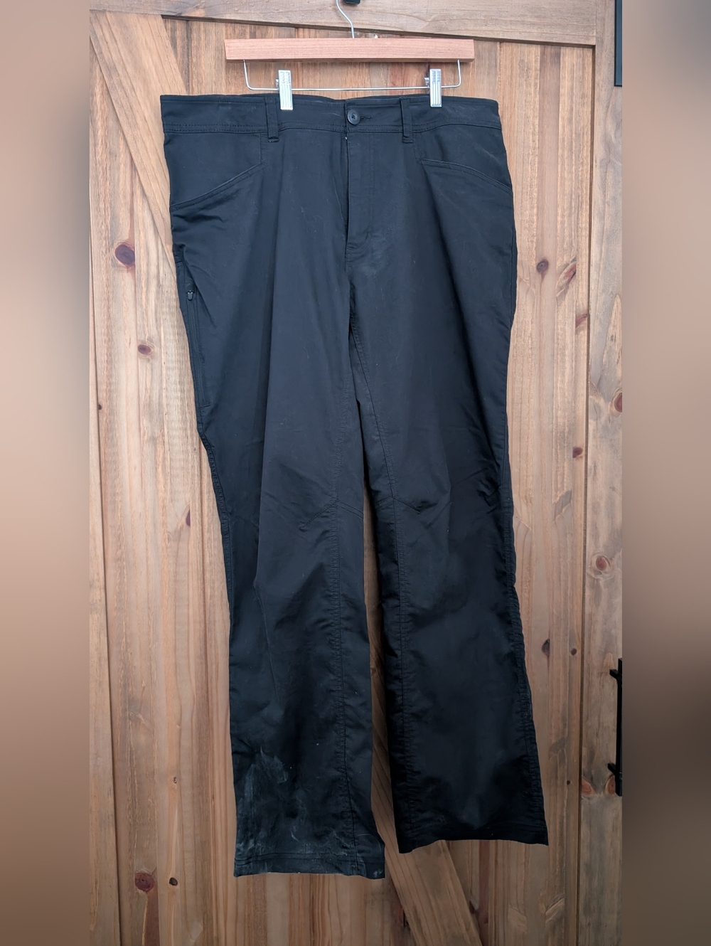 Men's Black Casual Straight-Leg Pants